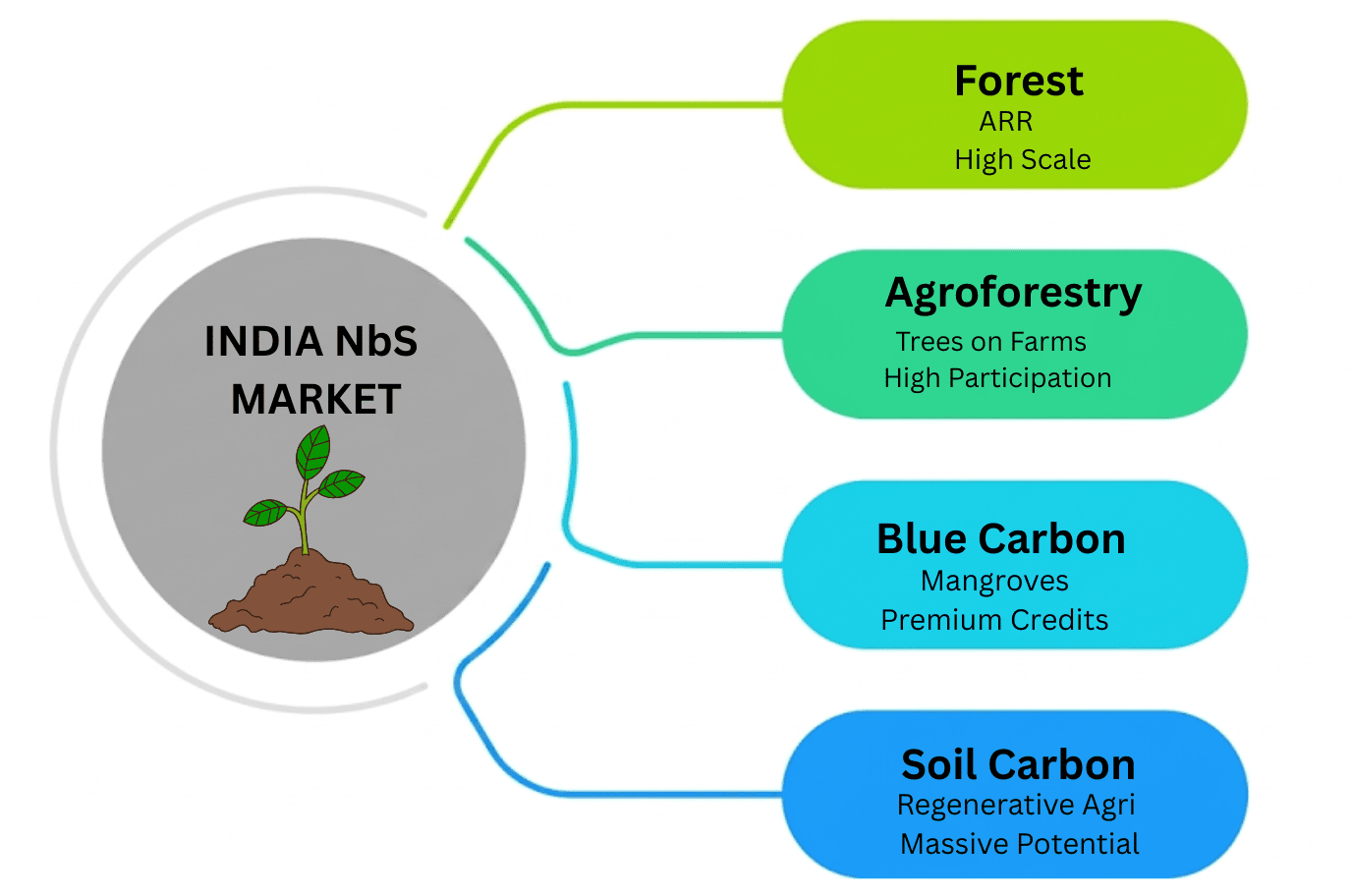 The four super sectors of the Indian NbS Market