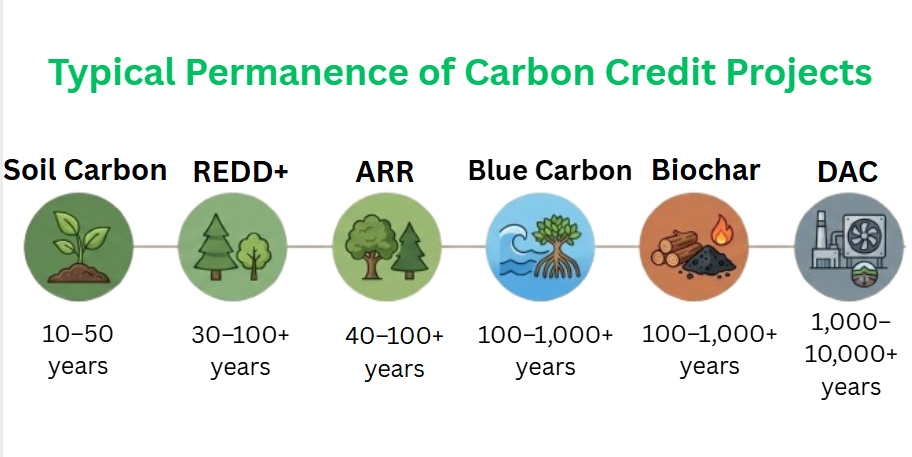 Comparison of carbon storage permanence