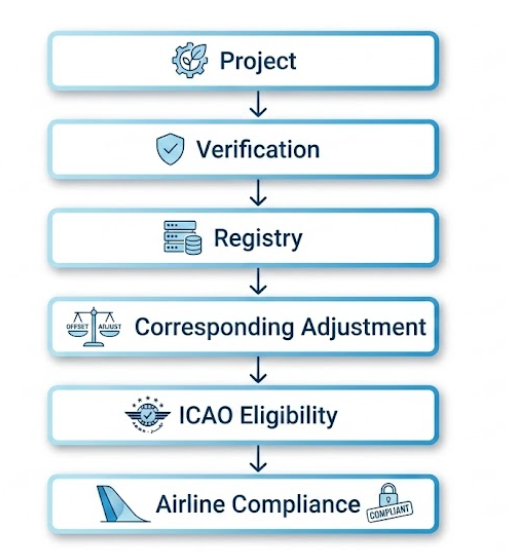 CORSIA eligible credit compliance flow