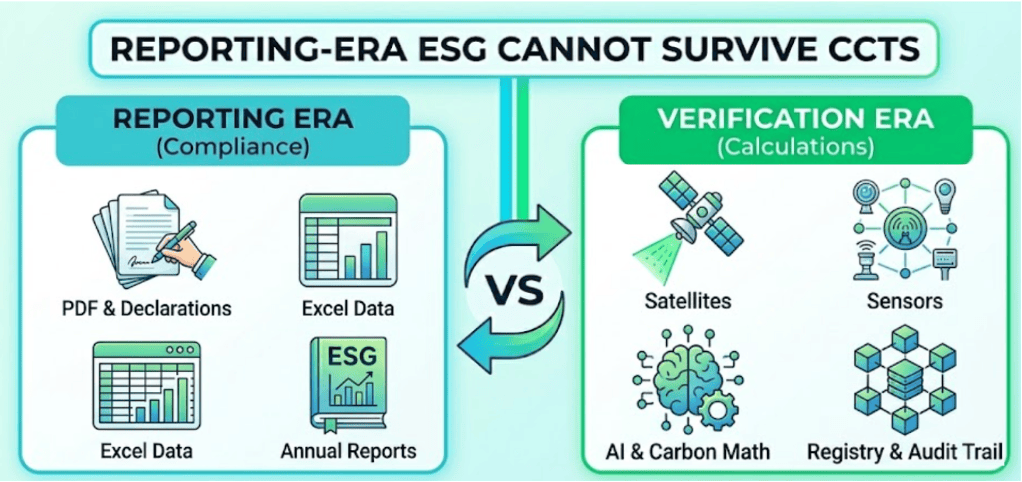 Reporting versus verification infrastructure