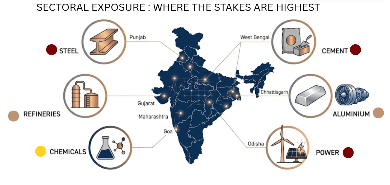Industrial sectors affected by CCTS
